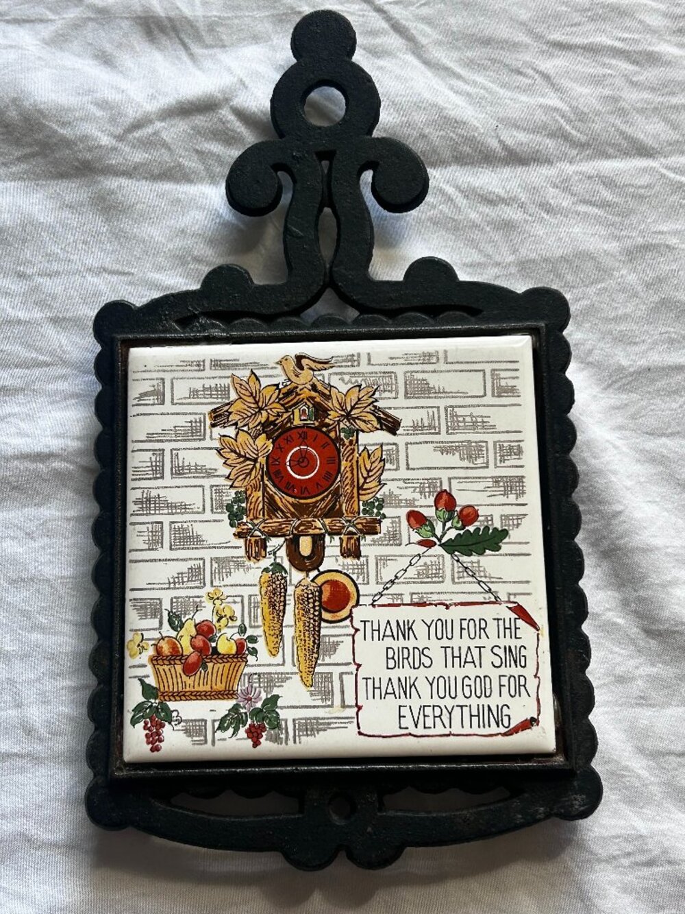 Vintage Japanese Trivet fall theme